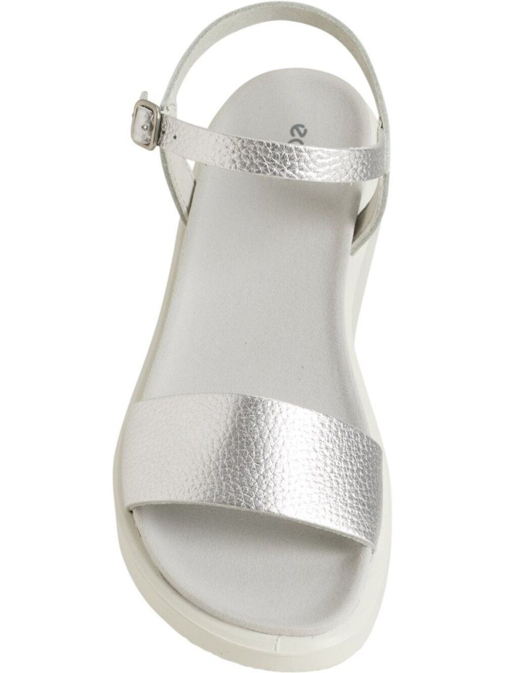 ECCO EUR 41 US 10-10.5 Flowt Leather Women's Sandals Silver Metallic New
